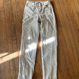 Women’s Off-White Casual Button-Fly Pants